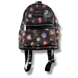 Loungefly Harry Potter Mini Backpack Black Chibi Characters Hogwarts Bag